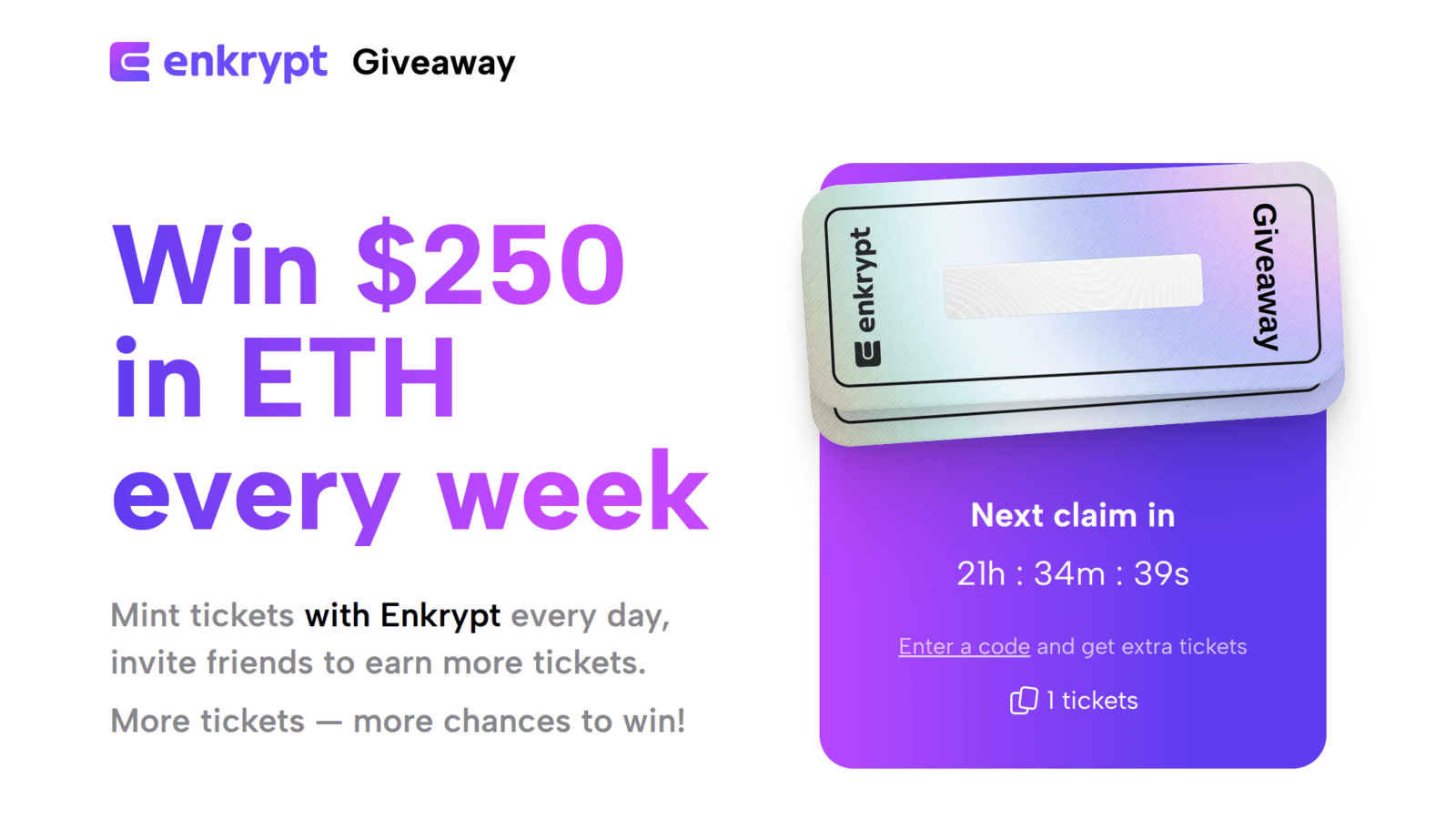 Win Free Crypto Crypto Raffle With Enkrypt
